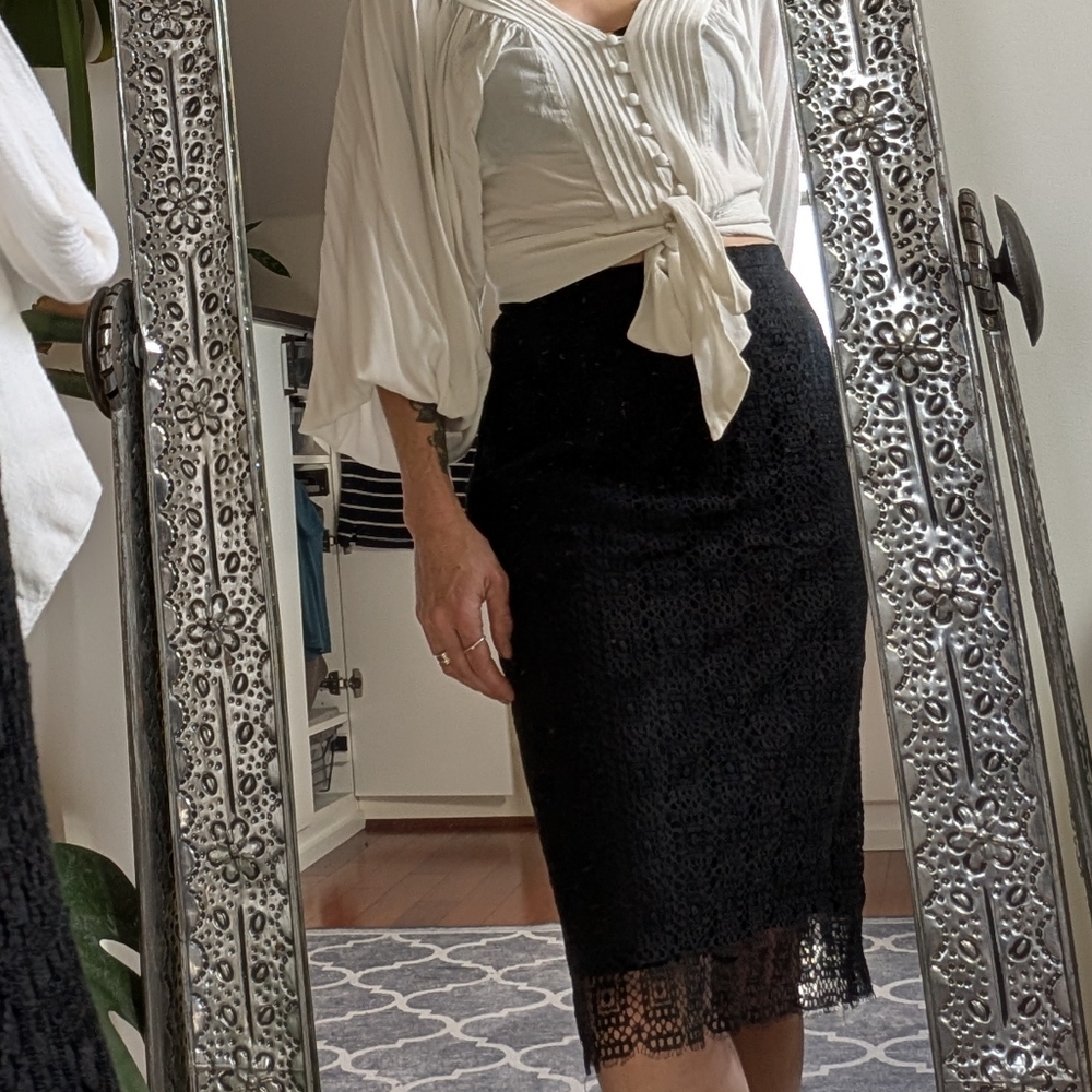 J. Crew Black Lace Skirt